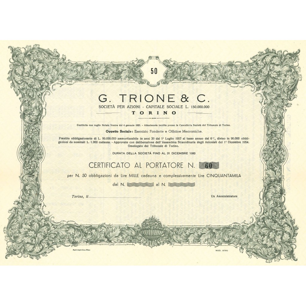 1954 - G. TRIONE & C. - 50 BOND