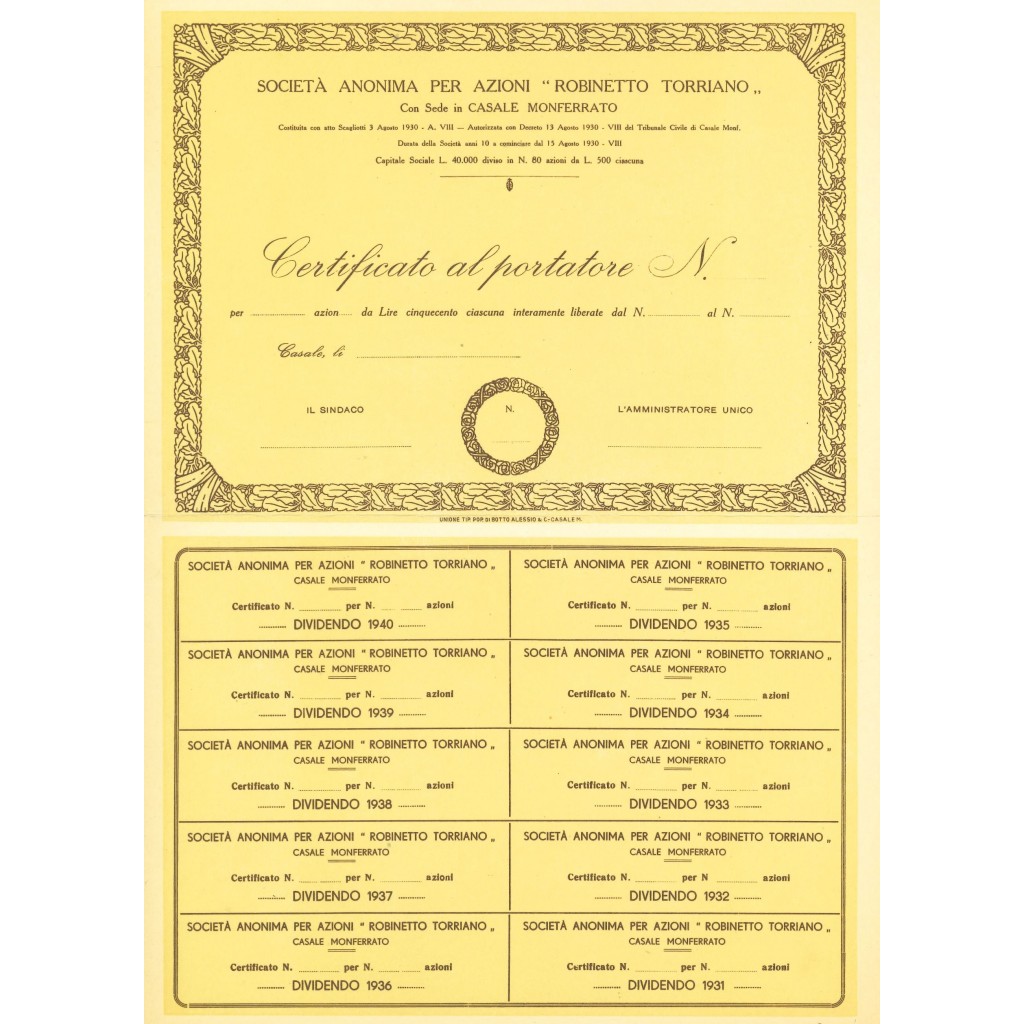 1936 - "ROBINETTO TORRIANO" SPA