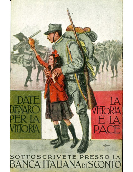 19xx - PRESTITO NAZIONALE SOTTOSCRIZIONE BANCA DI SCONTO CARTOLINA PUBBLICITARIA