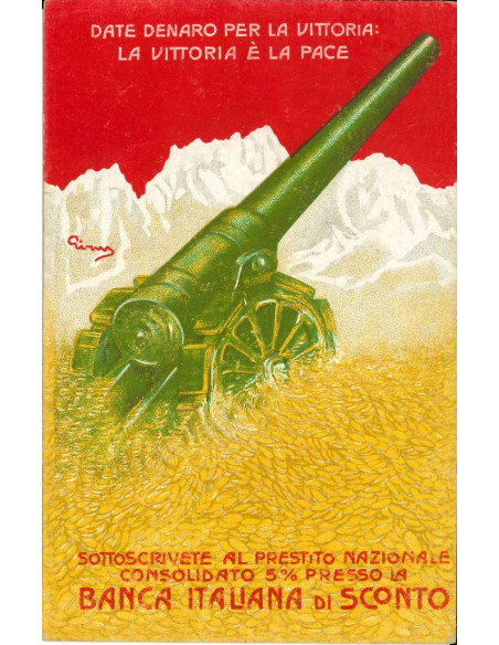 19xx - PRESTITO NAZIONALE SOTTOSCRIZIONE BANCA DI SCONTO CARTOLINA PUBBLICITARIA