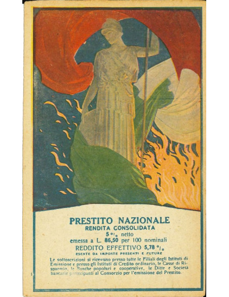 19xx - PRESTITO NAZIONALE 5%  CARTOLINA PUBBLICITARIA