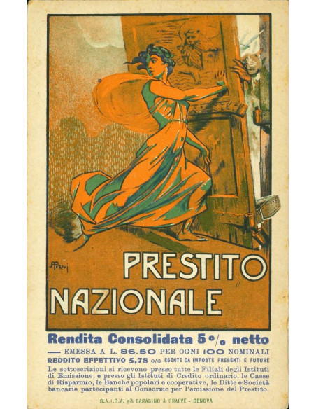 19xx - PRESTITO NAZIONALE 5%  CARTOLINA PUBBLICITARIA