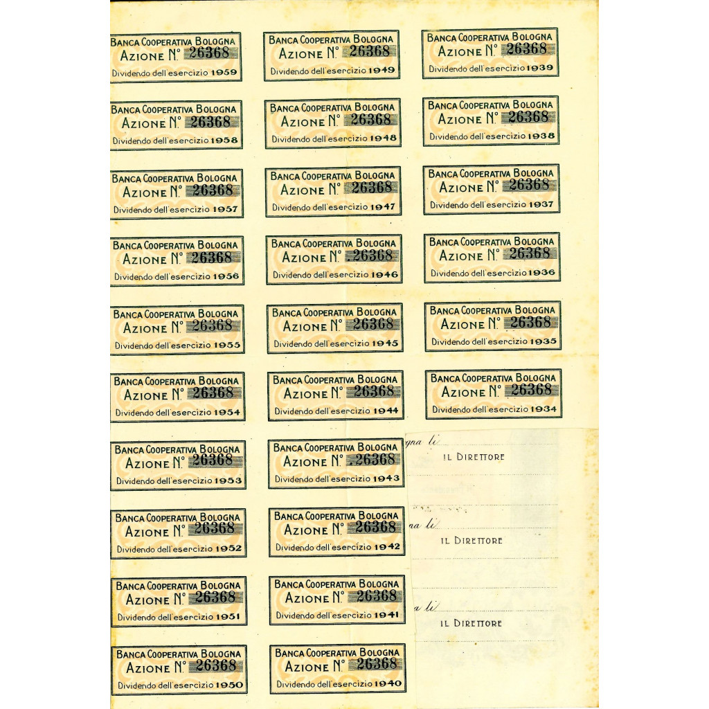 1912 - BANCA COOPERATIVA BOLOGNA