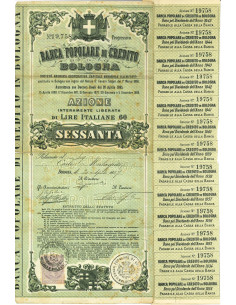 1887 - BANCA POPOLARE DI CREDITO IN BOLOGNA - UNA AZIONE...