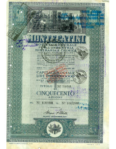 1947 - MONTECATINI - 500 AZIONI - MILANO