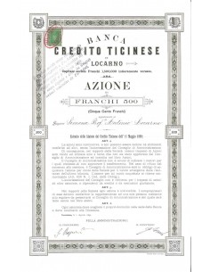 BANCA CREDITO TICINESE - 1 AZIONE LOCARNO 1891