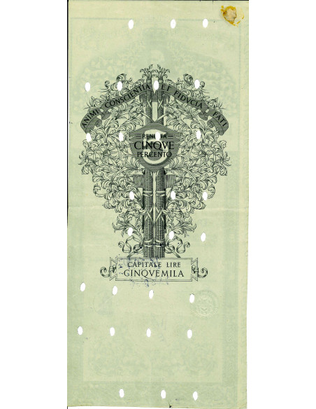 1943 - RENDITA 5% - CARTELLA 5.000 LIRE - ROMA (blu)