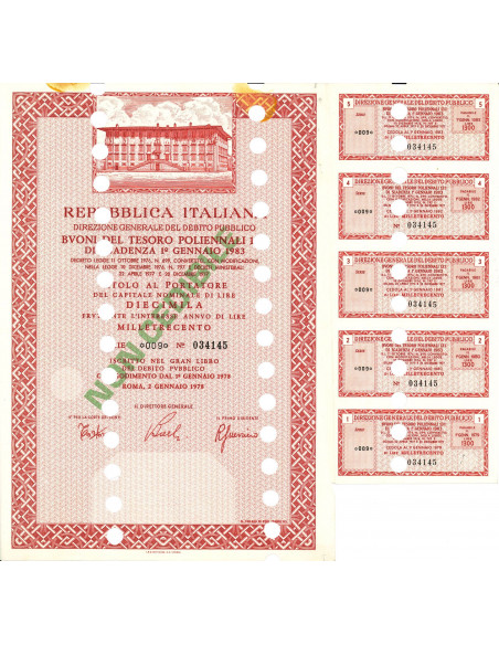 1978 - BTP POLIENNALI SERIE 007 - 10000 LIRE - ROMA