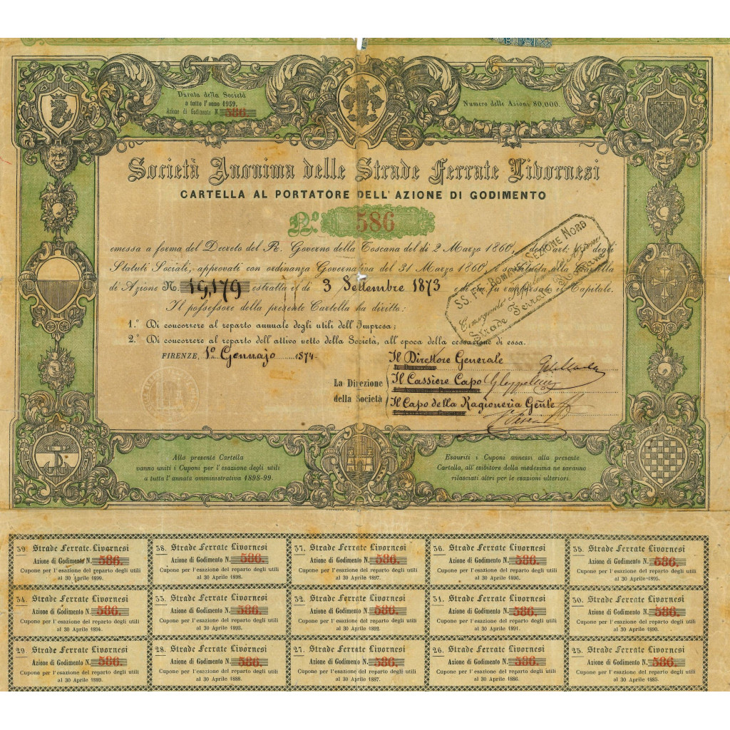 1874 - STRADE FERRATE LIVORNESI SOC. AN. - 1...