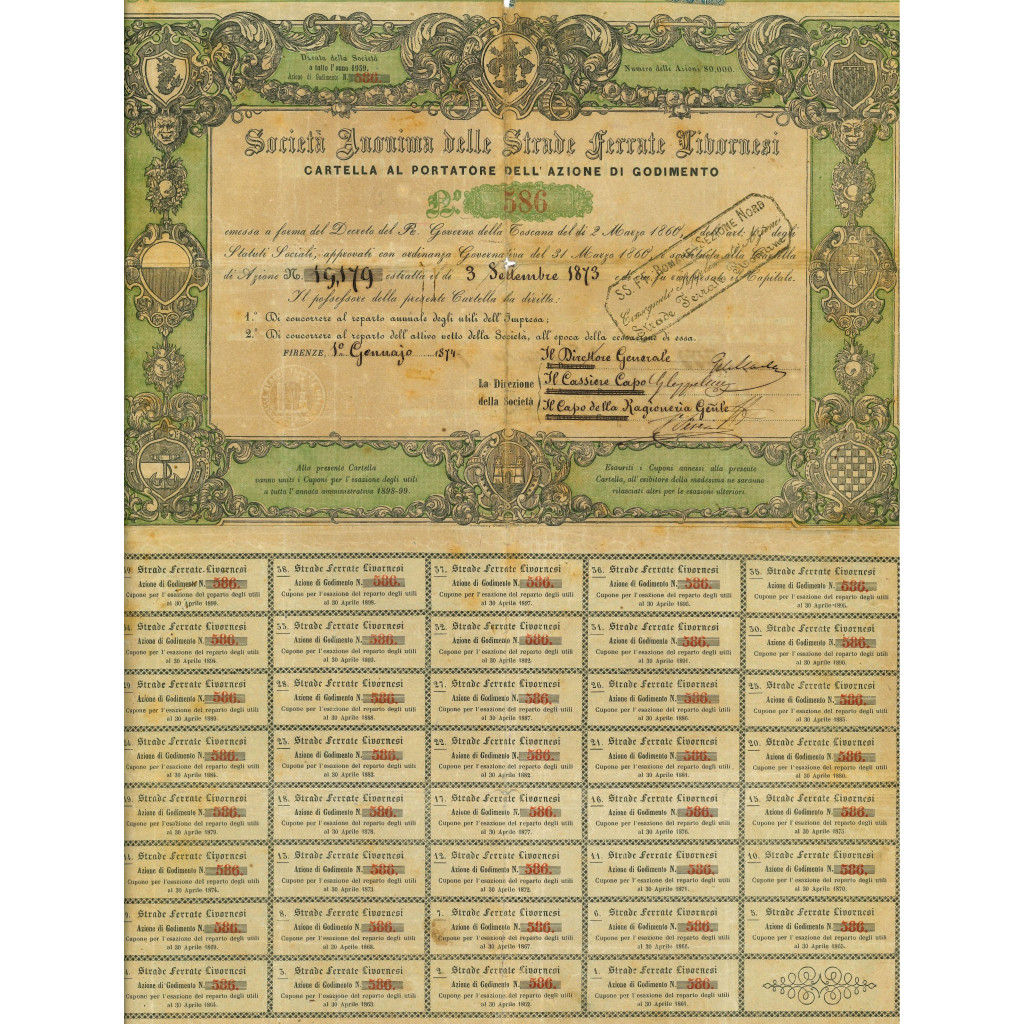 1874 - STRADE FERRATE LIVORNESI SOC. AN. - 1...