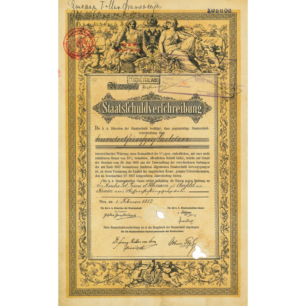 1882 - STAATSSCHULDVERSCHREIBUNG VARIABLE CUT -...
