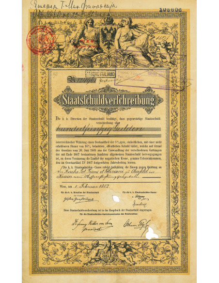 1882 - STAATSSCHULDVERSCHREIBUNG VARIABLE CUT - WIEN