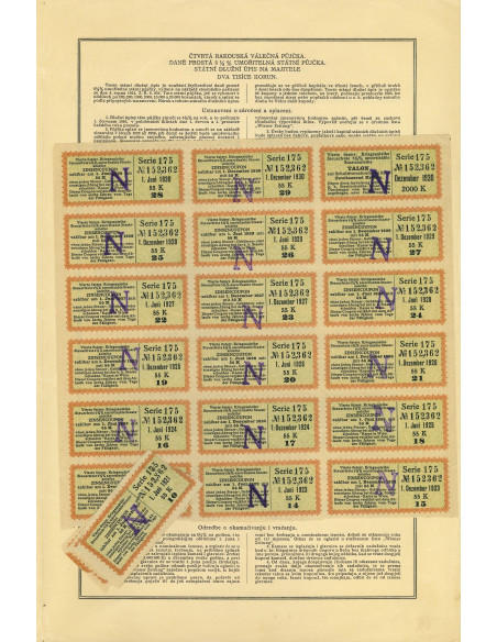 OSTERREICHISCHE STAATSANLEIHE 2000 KRONEN - 1916