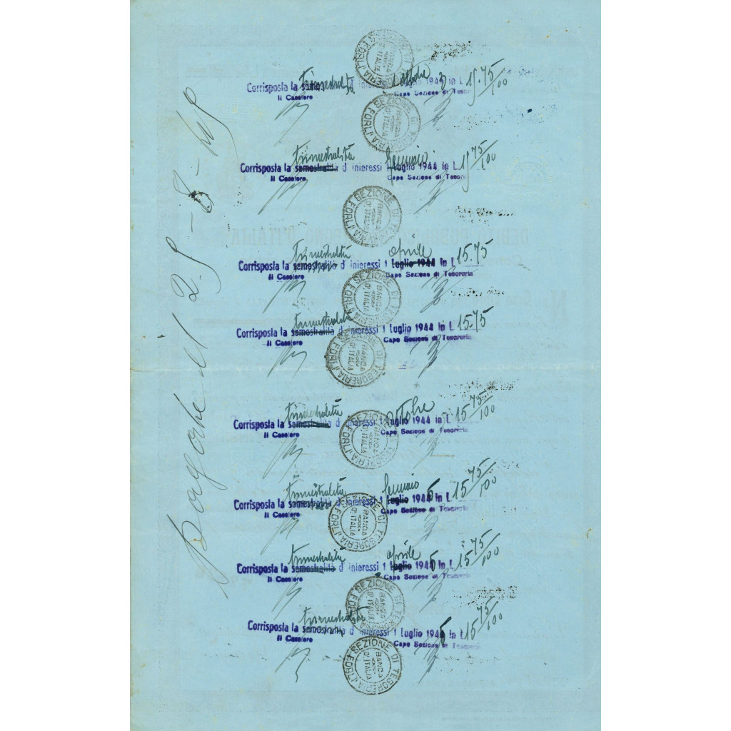 1916 - CERTIFICATO CONSOLIDATO 3,5% - DEB....