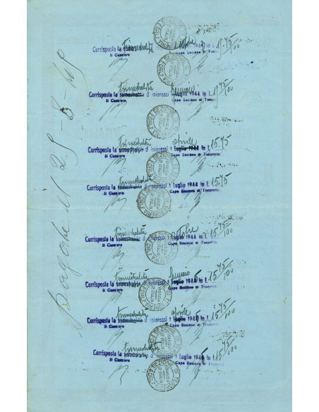 1916 - CERTIFICATO CONSOLIDATO 3,5% - DEB. PUBBLICO REGNO D'ITALIA - ROMA