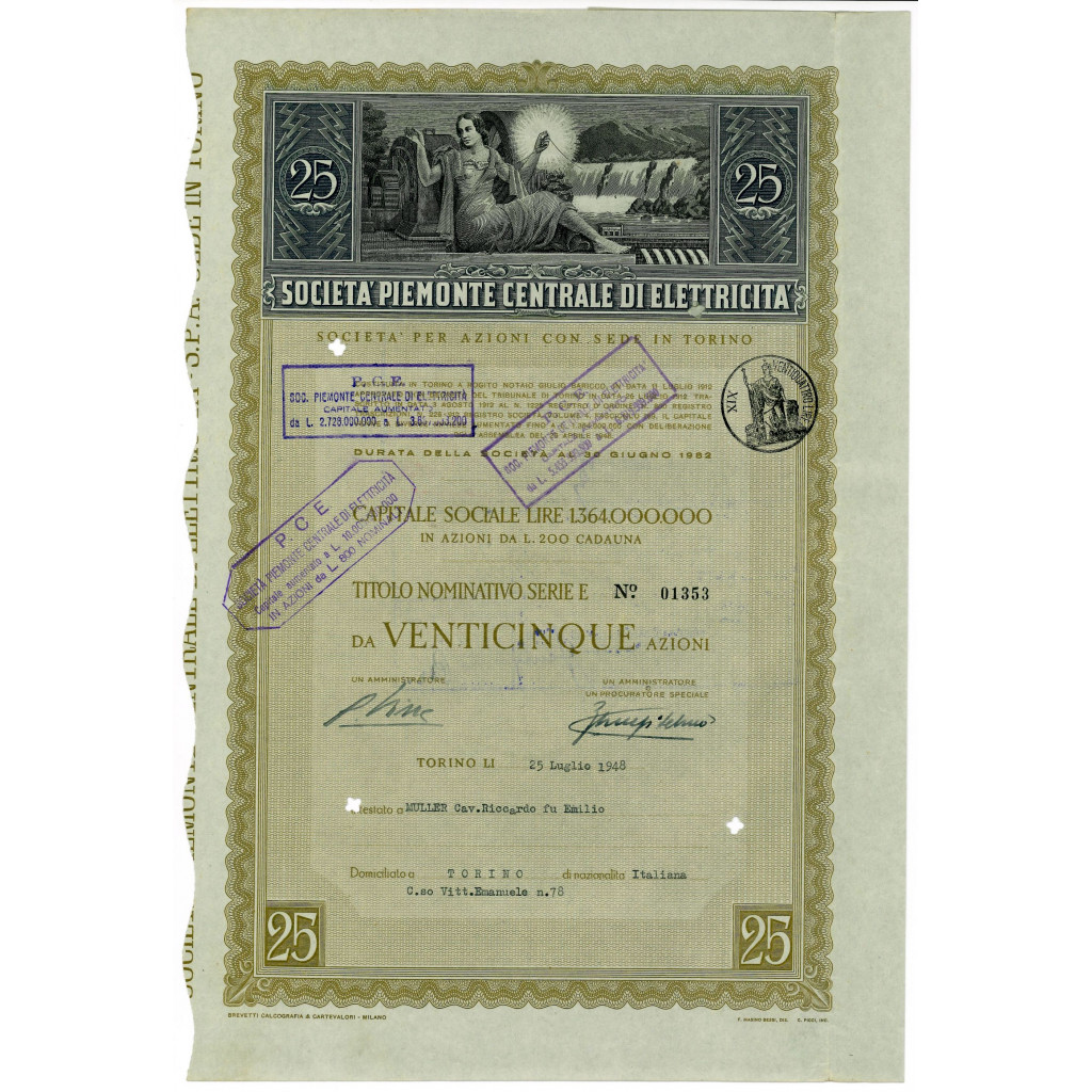 1948 -  SOCIETA' PIEMONTE CENTRALE DI...