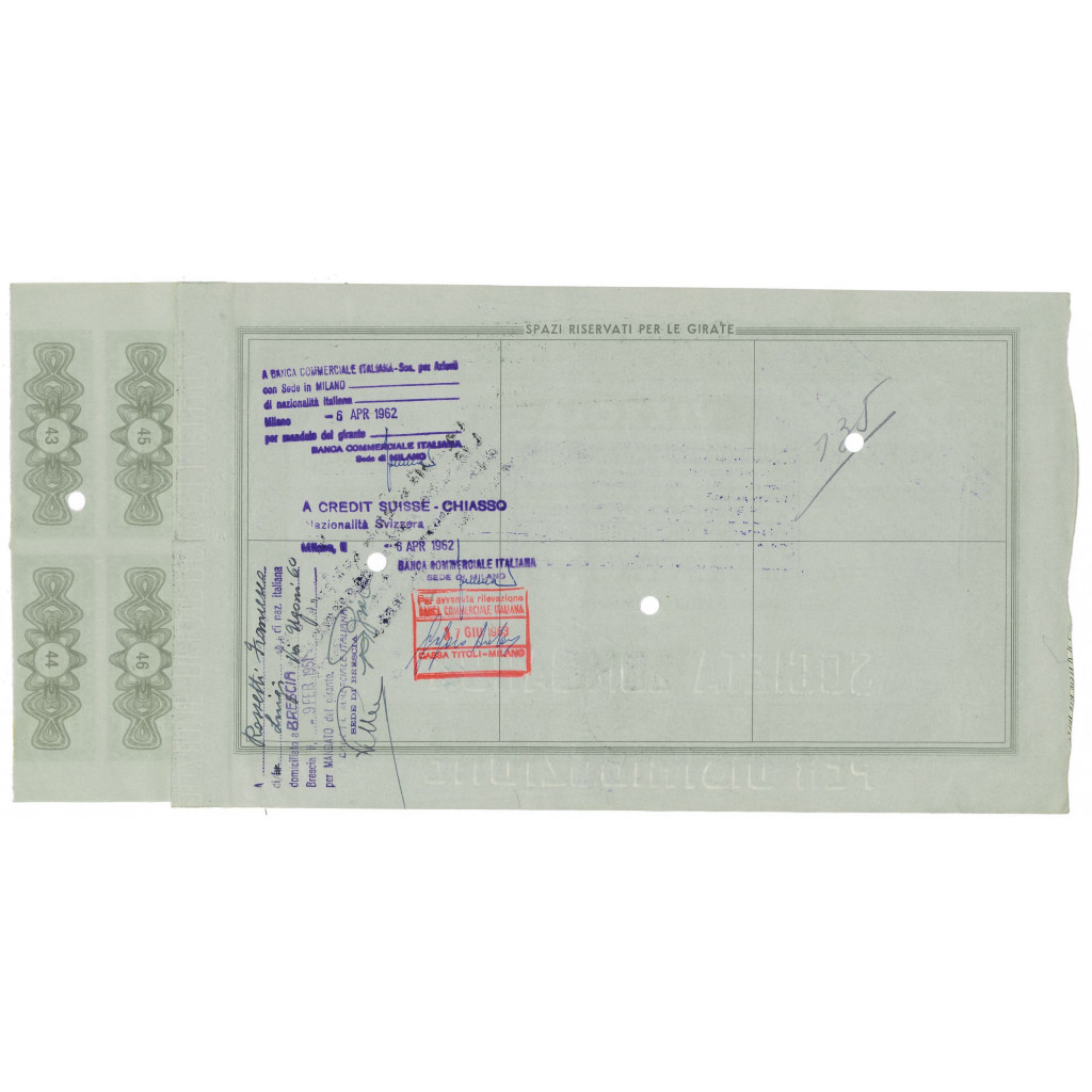 1962 - VIZZOLA SOC. PER AZIONI PER LA...