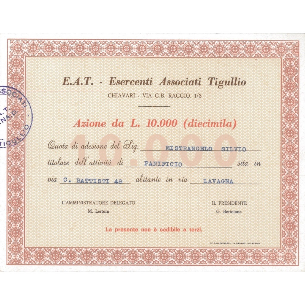 E.A.T. - ESERCENTI ASSOCIATI TIGULLIO - UNA AZIONE