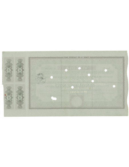 1958 - VIZZOLA SOC. PER AZIONI PER LA DISTRIBUZIONE DI ENERGIA ELETTRICA - 500 AZIONI - MILANO
