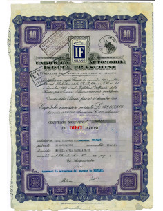 1942 - FABBRICA AUTOMOBILI ISOTTA FRASCHINI - 10 AZIONI -...