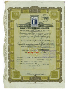 1946 - FABBRICA AUTOMOBILI ISOTTA FRASCHINI - 50 AZIONI -...