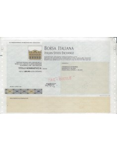 BORSA ITALIANA - MASTER PRIMA AZIONE - MILANO 1997