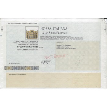 BORSA ITALIANA - MASTER PRIMA AZIONE - MILANO 1997