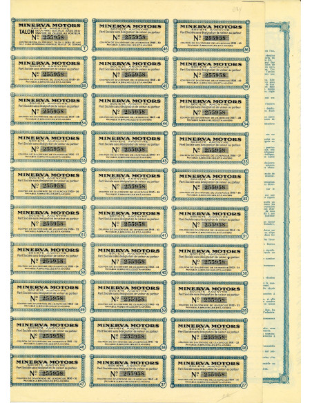 1903 - MINERVA MOTORS S.A. - PART SOCIALE CAP. 116.800.000 FRANCS