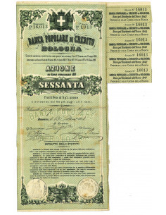 1882 - BANCA POPOLARE DI CREDITO IN BOLOGNA - UNA AZIONE...