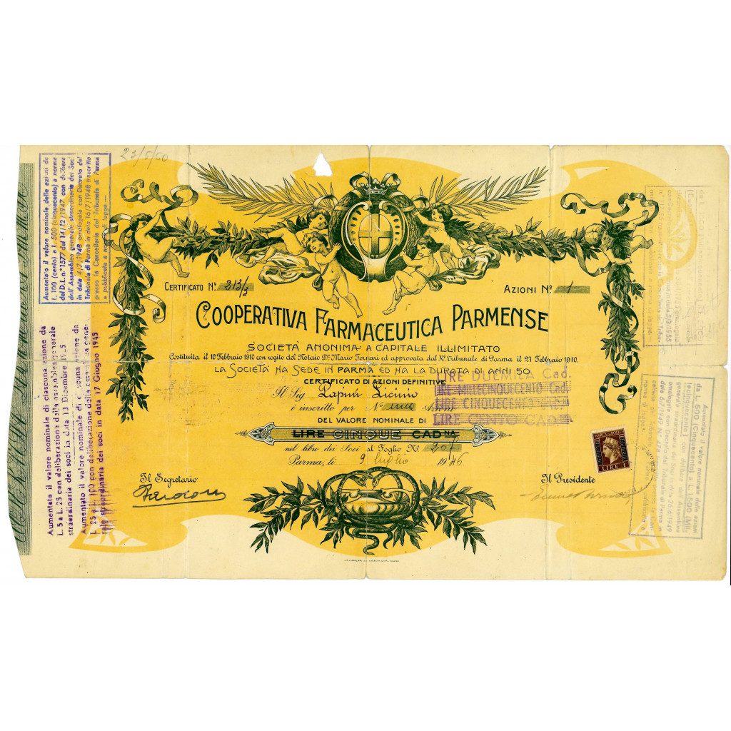 1946 - COOPERATIVA FARMACEUTICA PARMENSE - 1...