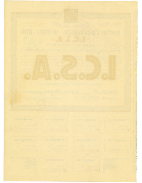 1934 - I.C.S.A. INDUSTRIE CINEMATOGRAFICHE - SPETTACOLI - AFFINI - 1 azione - VENEZIA