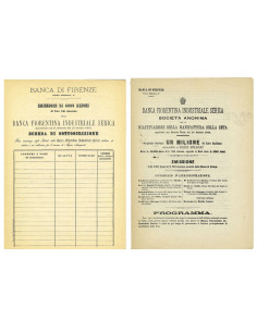 1872 - BANCA FIORENTINA INDUSTRIALE SERICA - SCHEDA...