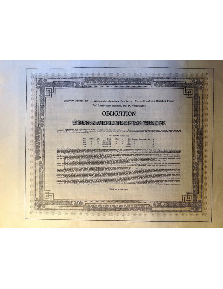 1910 - PRESTITO CITTA' DI FIUME 4% 200 CORONE