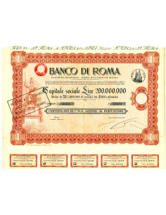 1932 - BANCO DI ROMA 1 AZIONE - ROMA