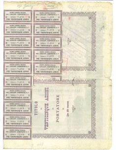 1904 - ITALIANA GIO. ANSALDO ARMSTRONG E C. 25 AZIONI ROMA 2