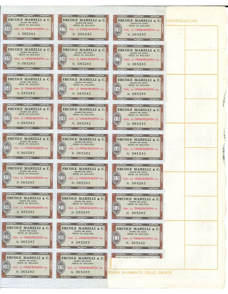 1973 - ERCOLE MARELLI & C. SPA - 500 AZIONI - MILANO