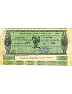 1881 - DEBITO UNIFICATO 5% - CITTA' DI NAPOLI - CARTELLA...