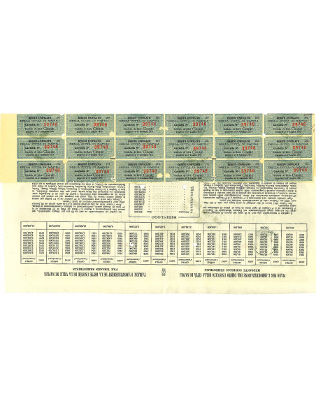 1939 - DEBITO UNIFICATO 5% - CITTA' DI NAPOLI - CARTELLA DA LIRE 200