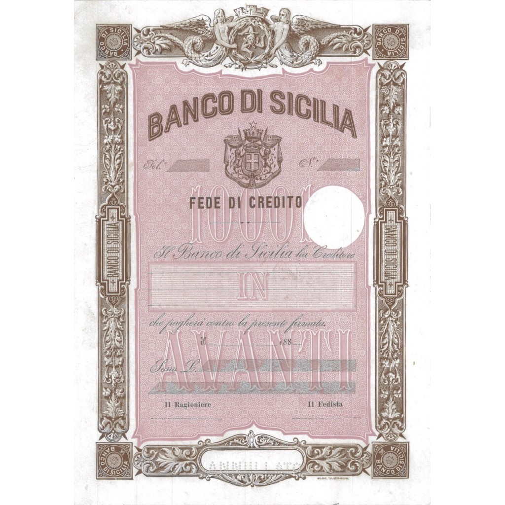 BANCO DI SICILIA - FEDE DI CREDITO