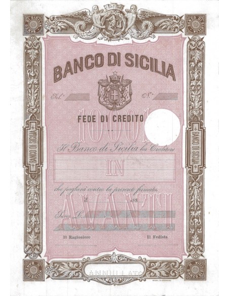 BANCO DI SICILIA - FEDE DI CREDITO