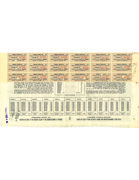 1935 - DEBITO UNIFICATO 5% - CITTA' DI NAPOLI - CARTELLA DA LIRE 500