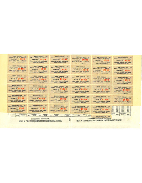 1949 - DEBITO UNIFICATO 5% - CITTA' DI NAPOLI - CARTELLA DA LIRE 500