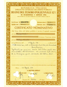 1981 - BTP POLIENNALI CERTIFICATO NOMINATIVO - ROMA