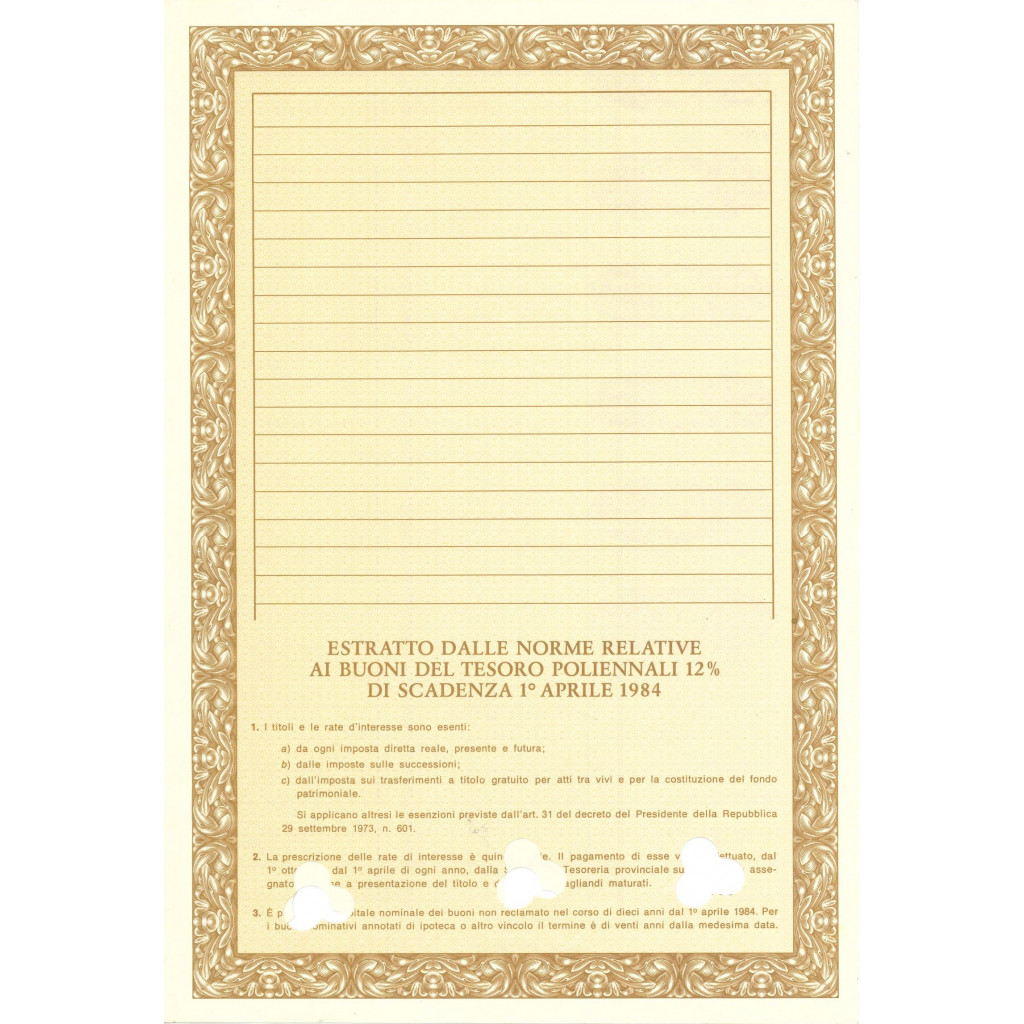1981 - BTP POLIENNALI CERTIFICATO NOMINATIVO -...