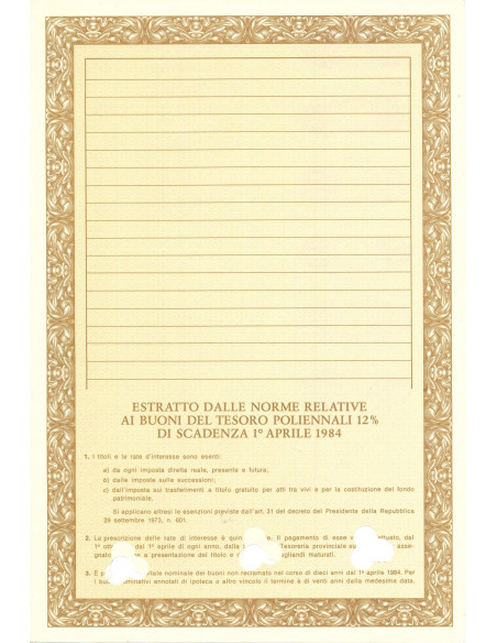 1981 - BTP POLIENNALI CERTIFICATO NOMINATIVO - ROMA