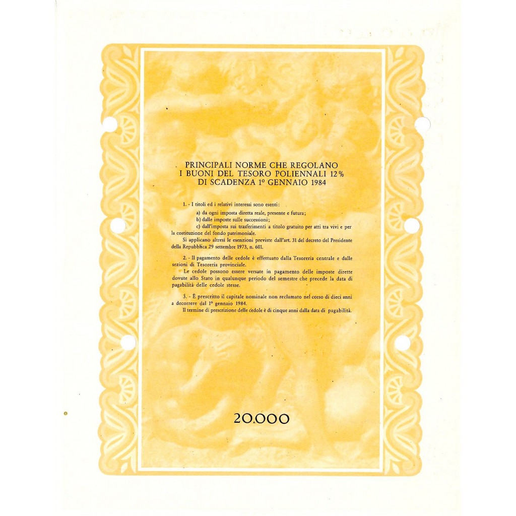 1979 - BTP POLIENNALI SERIE 153 LIRE 20000 -...