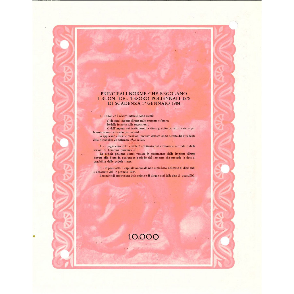 1979 - BTP POLIENNALI SERIE 100 LIRE 10000 -...