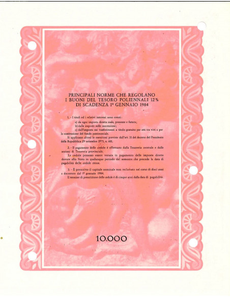 1979 - BTP POLIENNALI SERIE 100 LIRE 10000 - ROMA (David di Michelangelo Buonarroti)