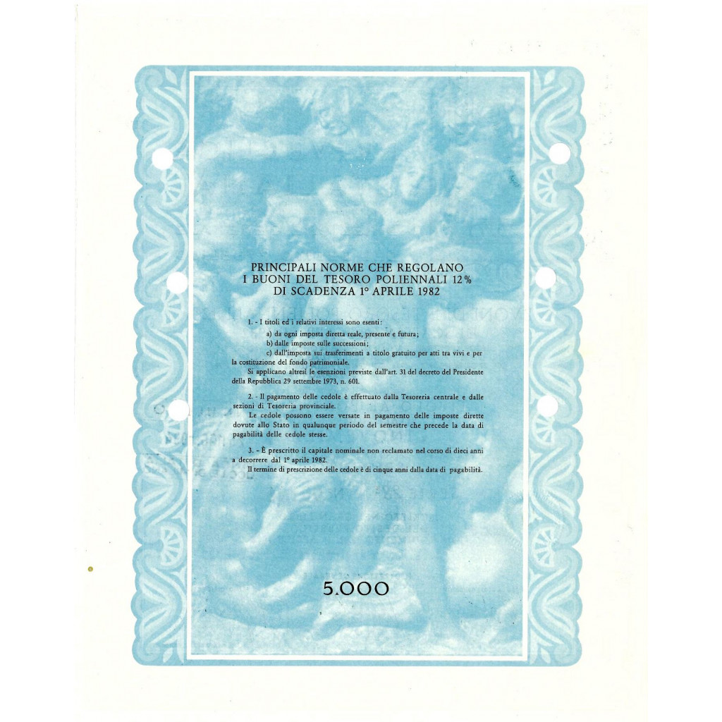 1978 - BTP POLIENNALI SERIE 28 LIRE 5000 - ROMA...