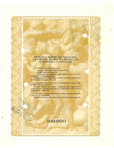 1978 - BTP POLIENNALI SERIE 54 LIRE 100000 - ROMA (David... 2